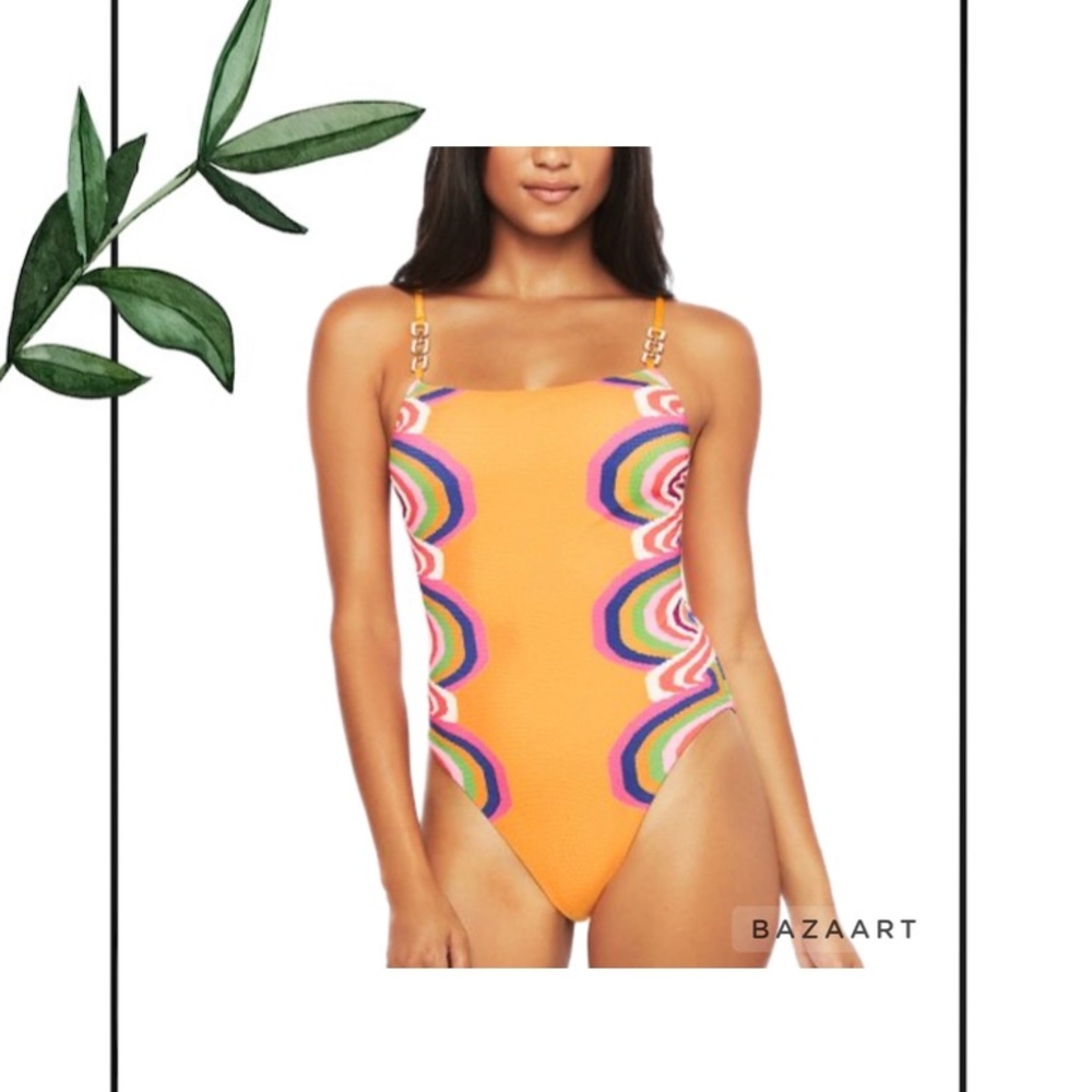 Trina Turk Rainbow Swirl Maillot One Piece Swimsuit